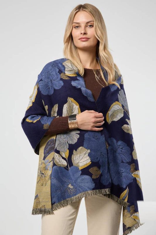 SAACHI - Gilded Floral Reversible Scarf