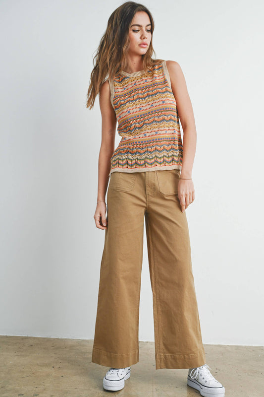 BUTTERMELON - Geo Pattern Knit Top - BMW7355