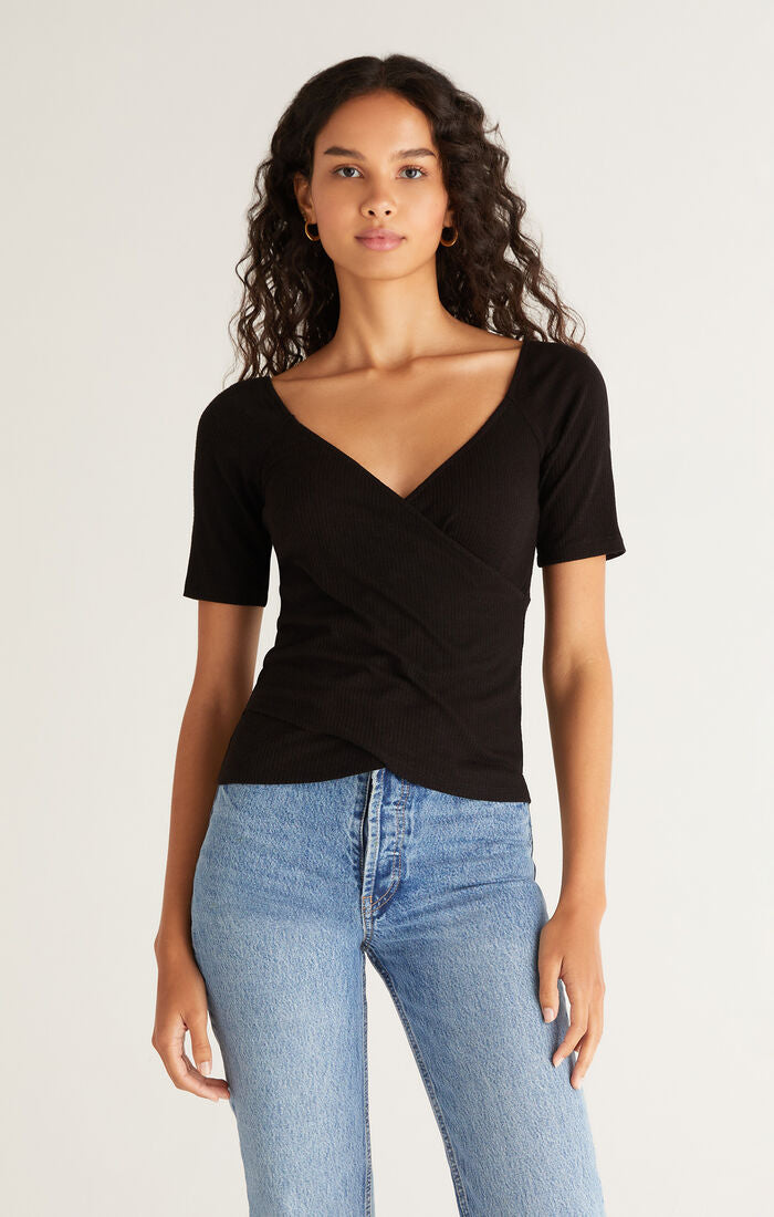 Date Night Rib Short Sleeve Top