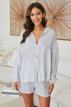 Load image into Gallery viewer, COTTON STRIPED BUTTON-DOWN TOP
