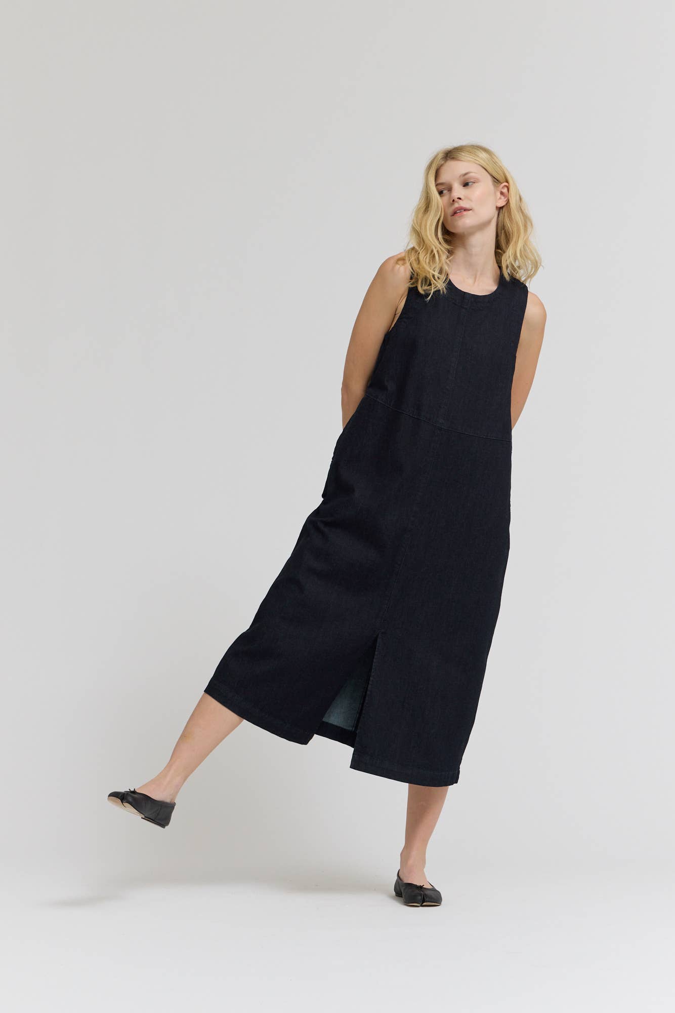 Grade & Gather - 61263BD - DENIM COLUMN DRESS