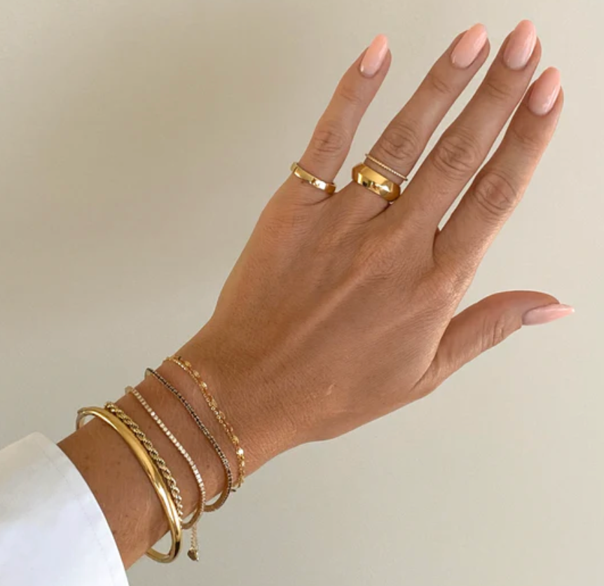 Sofia-Hinge Bangle 14K Gold  Waterproof- PVD plated