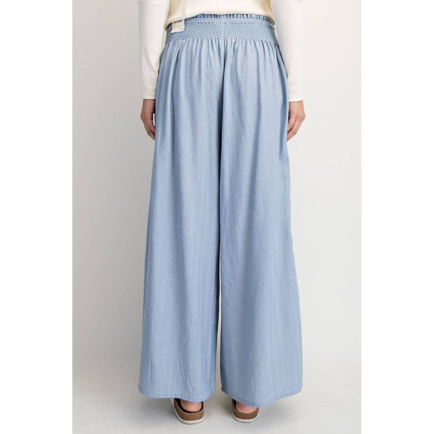 COTIERRA - LINEN-BLEND WIDE PANTS