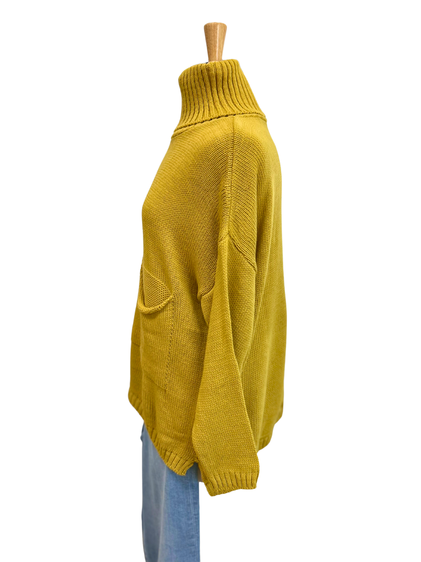 Back Slit Turtleneck Sweater