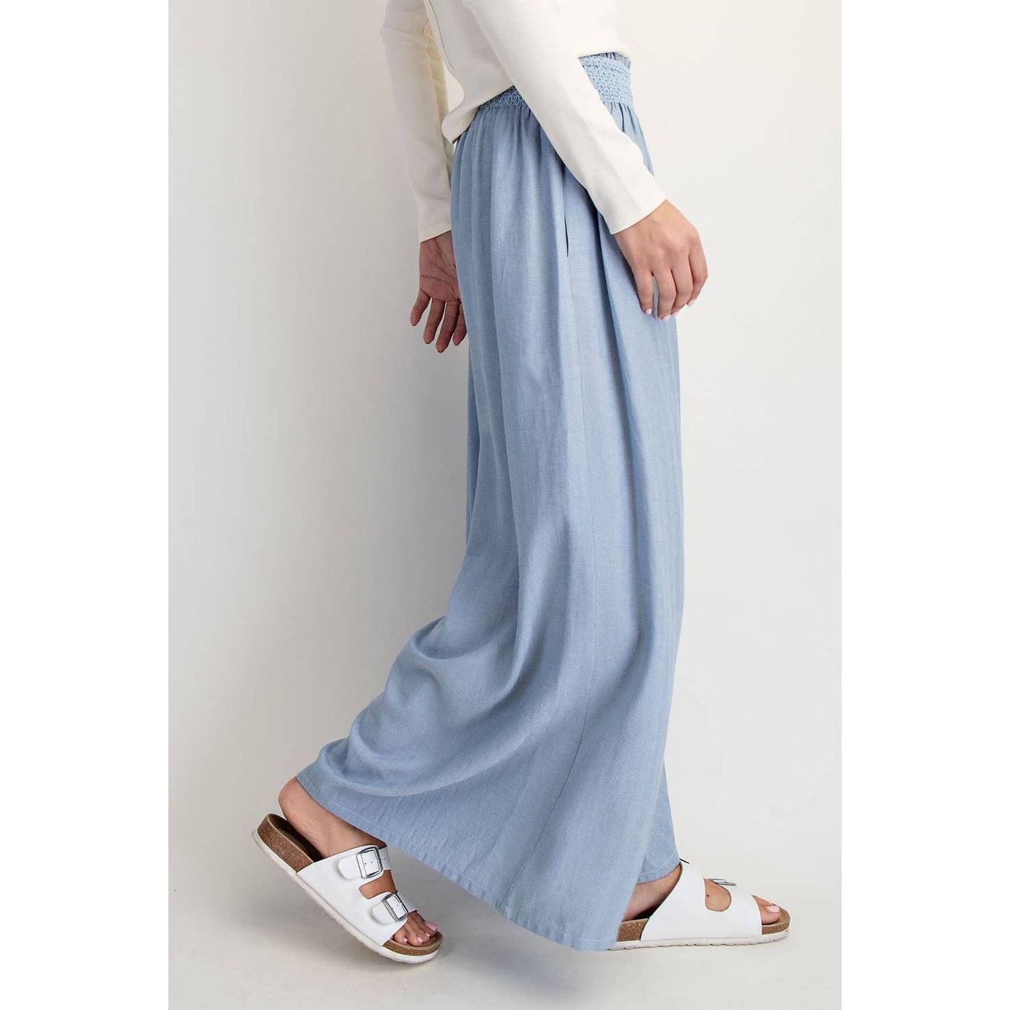 COTIERRA - LINEN-BLEND WIDE PANTS