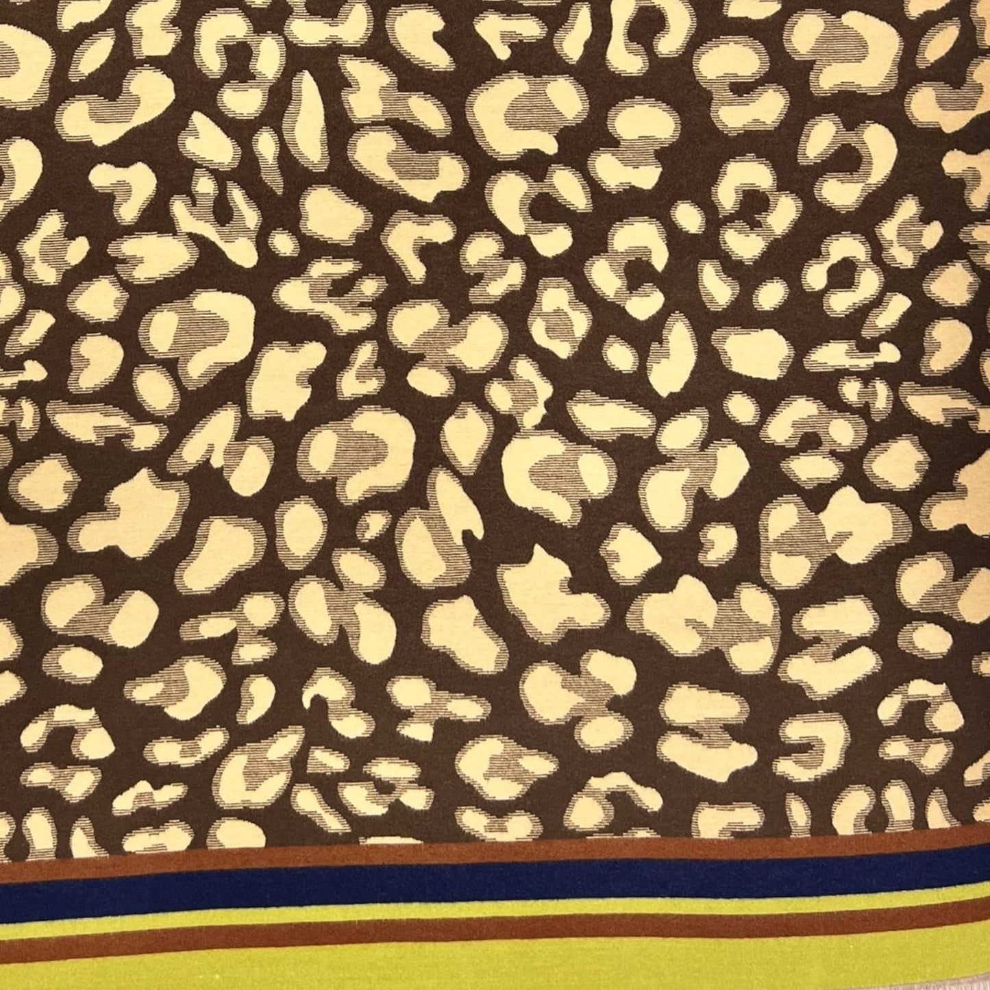 London Scarves - Leopard print with colouful border cashmere blend