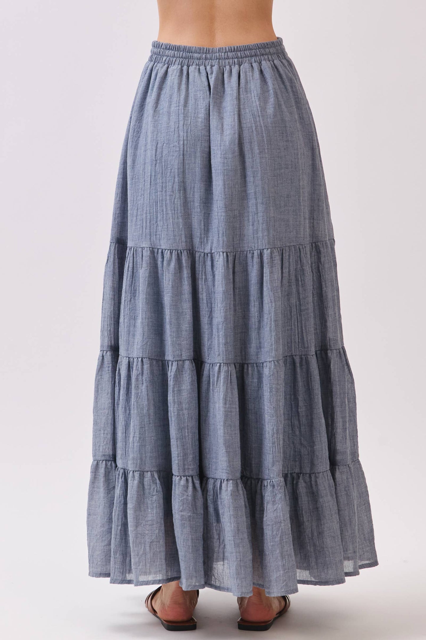 Tiered Coconut Tie Detail Maxi Skirt - Final Touch