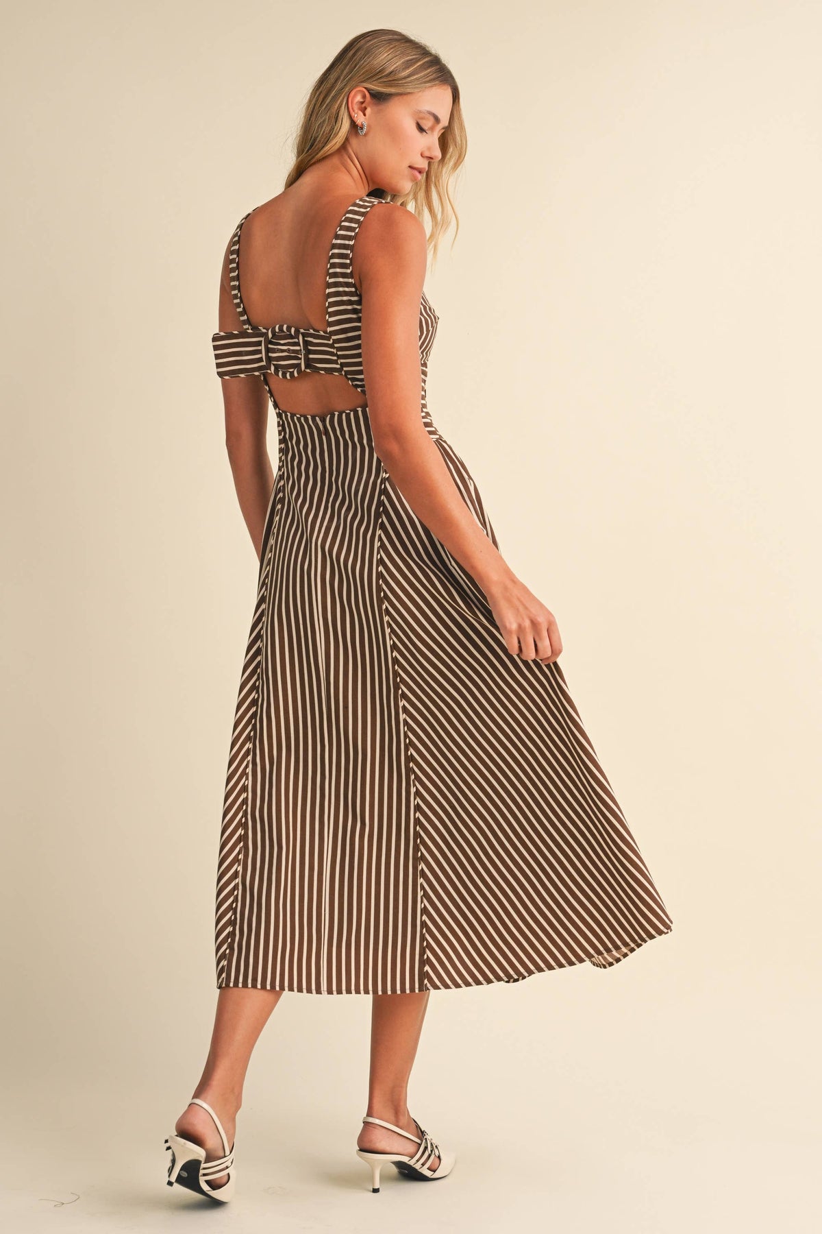 STRIPED MIDI DRESS - Klesis