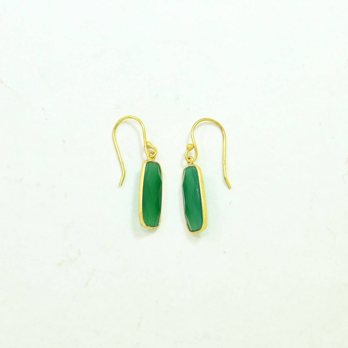 Schmuckoo x Noyre Berlin - Polina Earring Gold Plated Silver 925 - Green Onyx