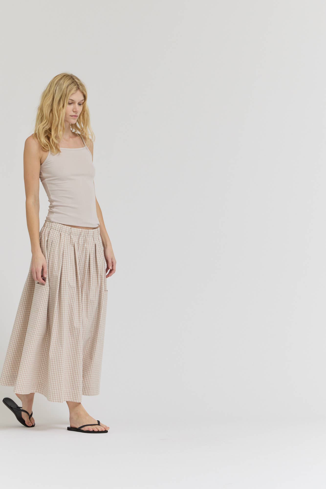 Grade & Gather - 50902RG - PLEAT WAIST GIGNHAM SKIRT