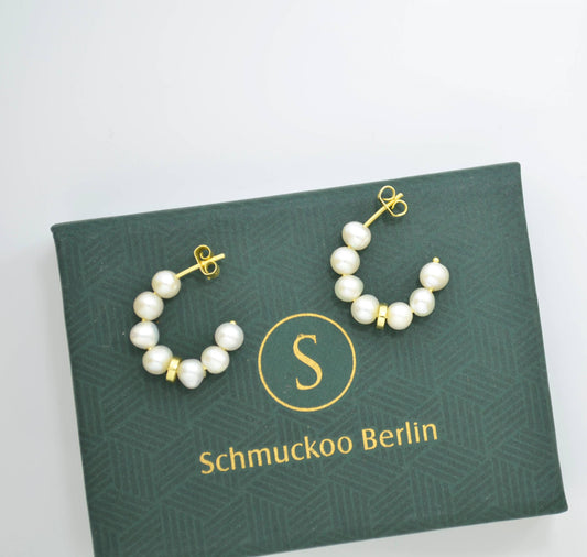 Schmuckoo Berlin - Pearl Gold Plated Hoop Earring