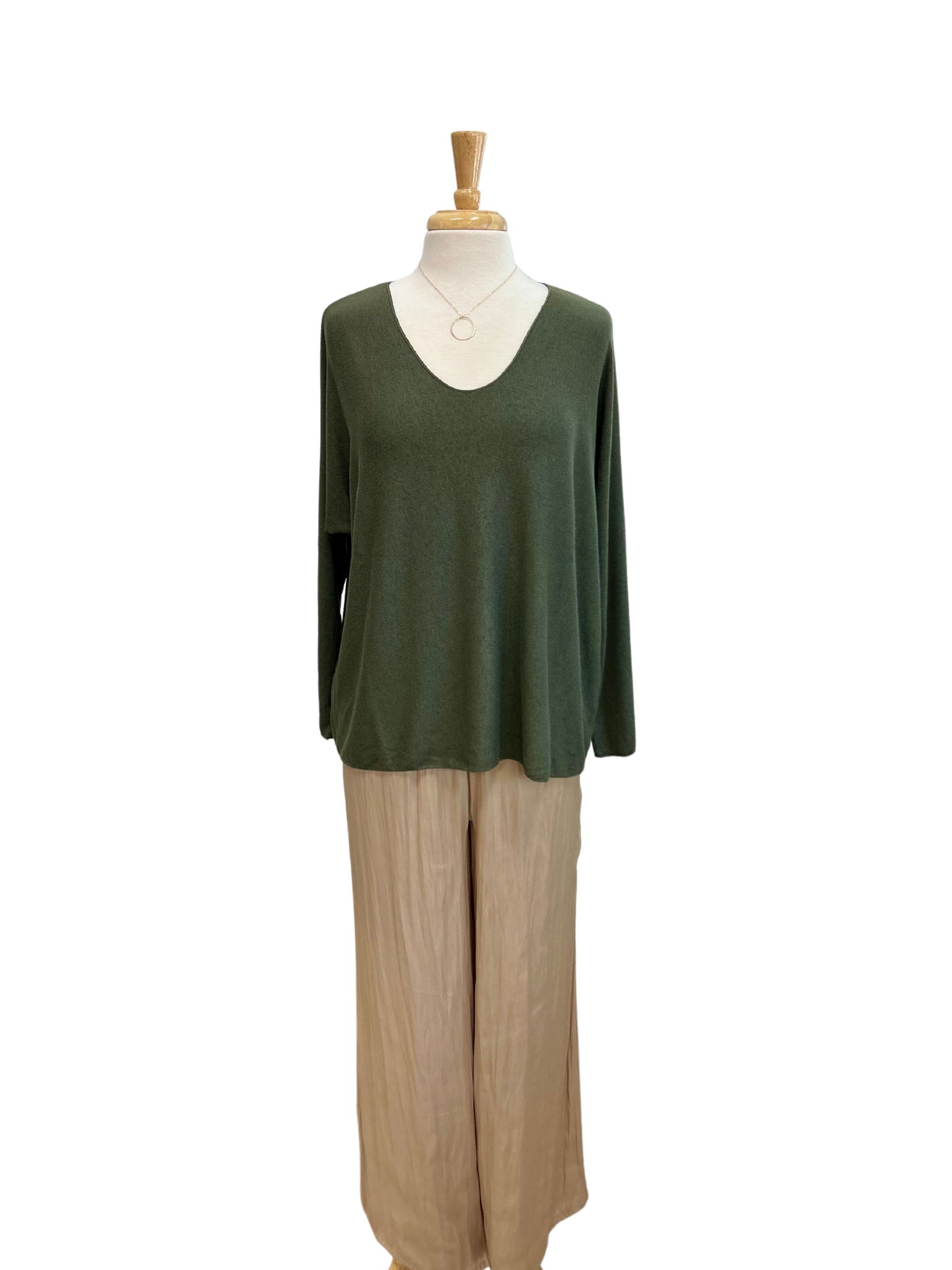 V-Neck Long Sleeve Pullover