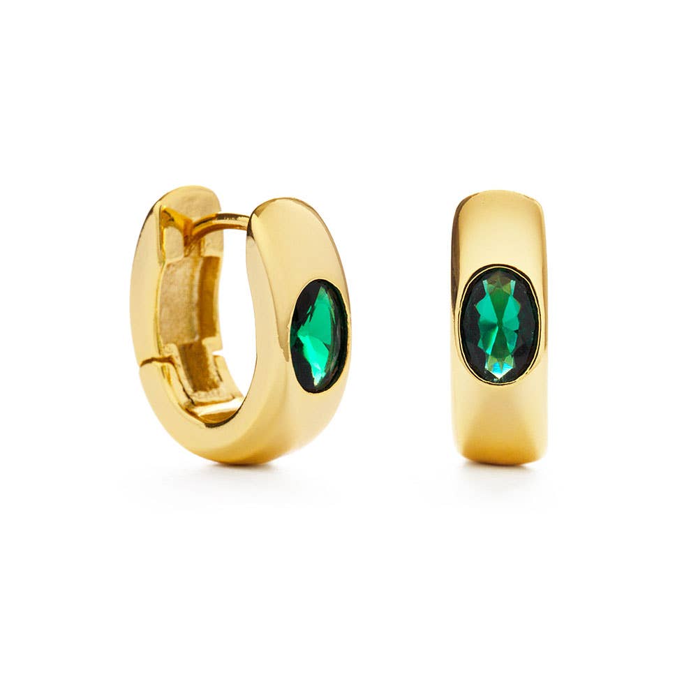 Amano Studio - Emerald Green Chunky Hoop Earrings