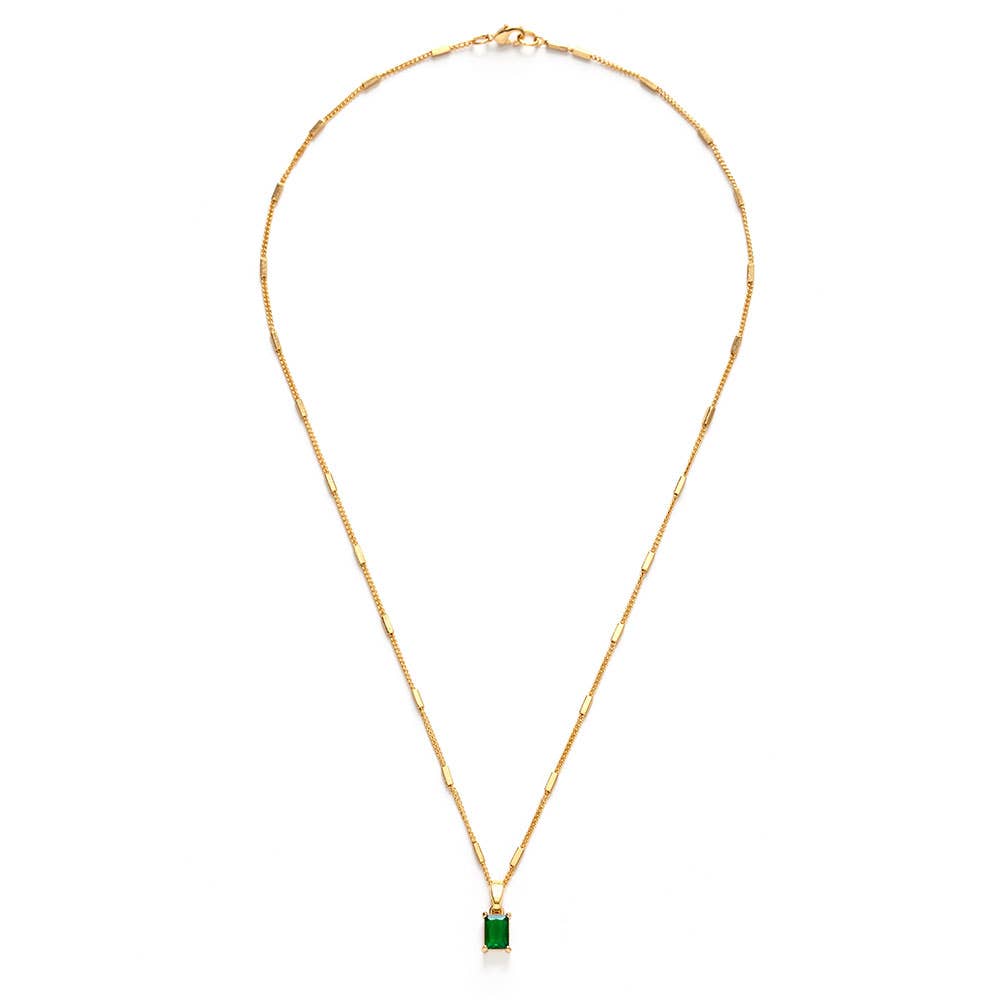 Emerald Green Pendant Necklace - Amano Studio