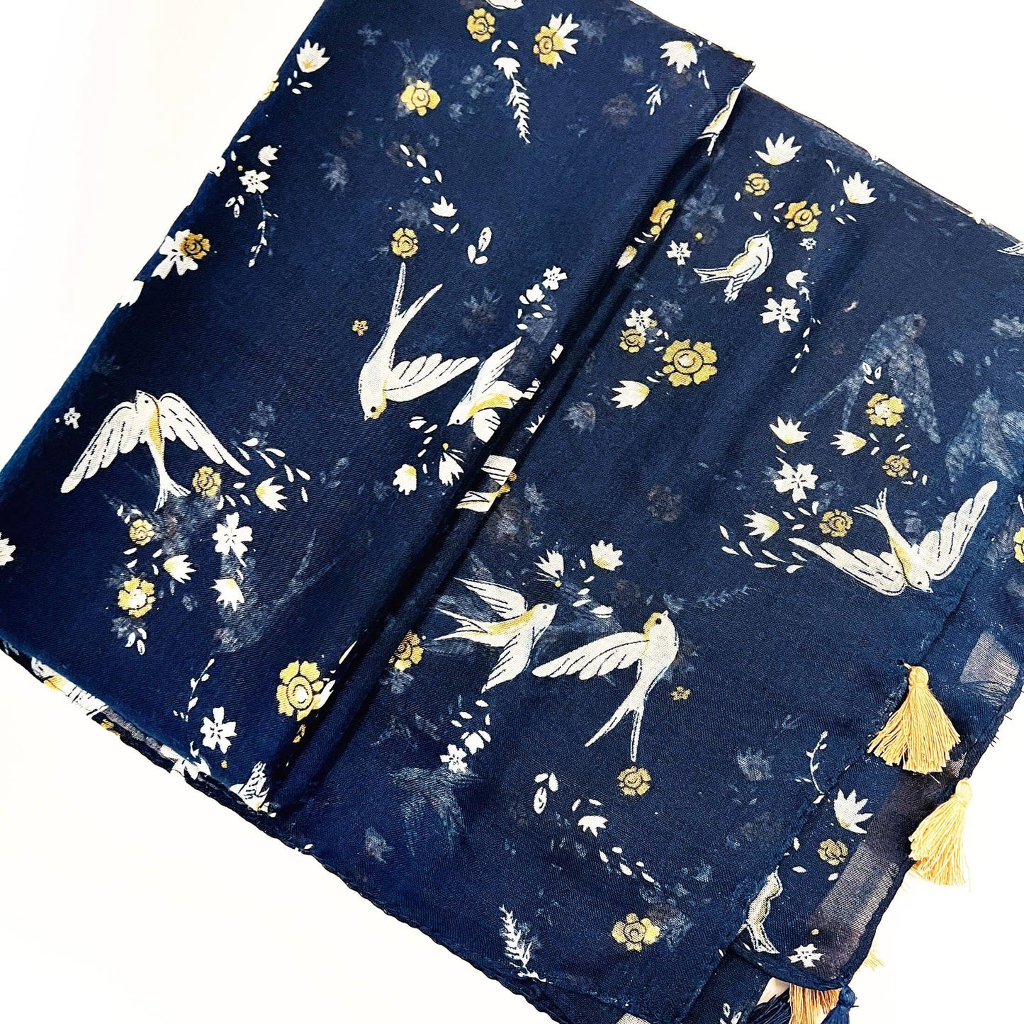 Studio Hop - Swallow Bird Meadow Flowers Scarf
