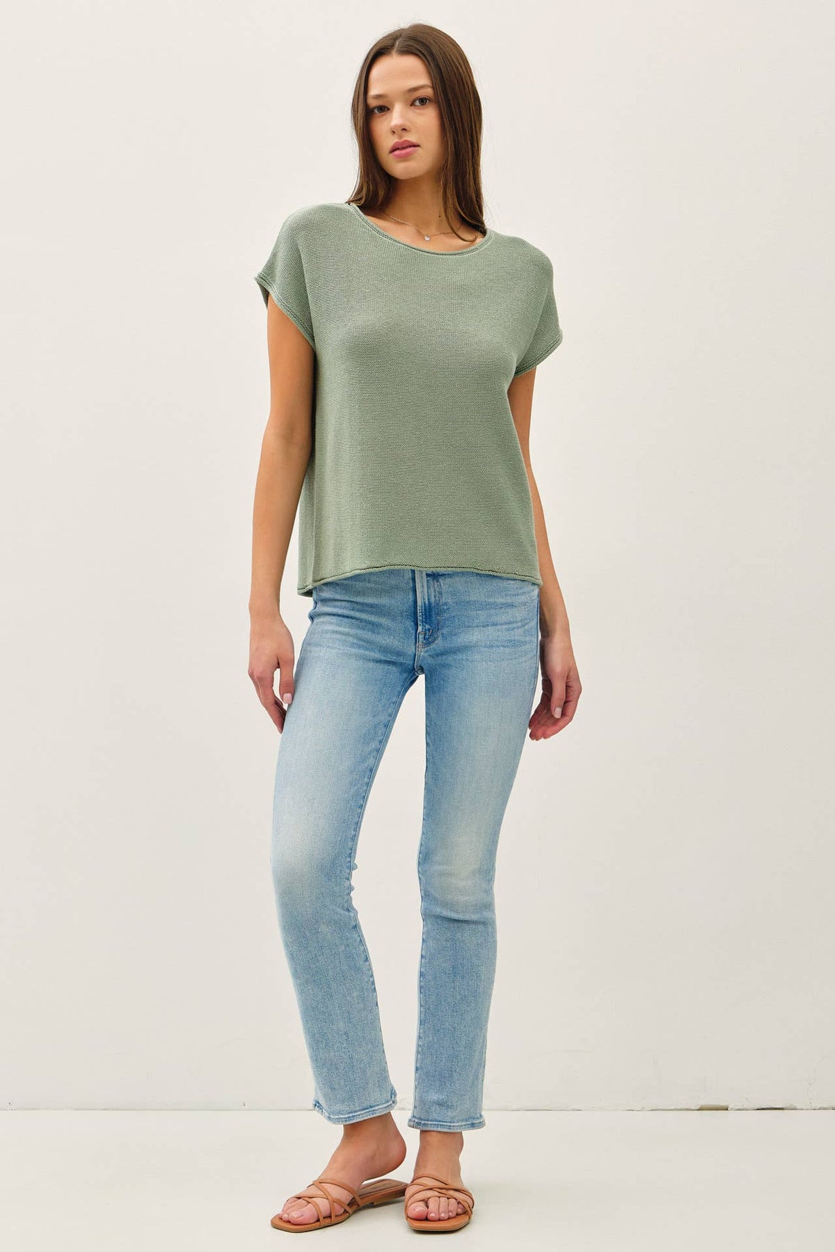 Be Cool - BOXY SHORT SLEEVE SWEATER W RAW SEAM