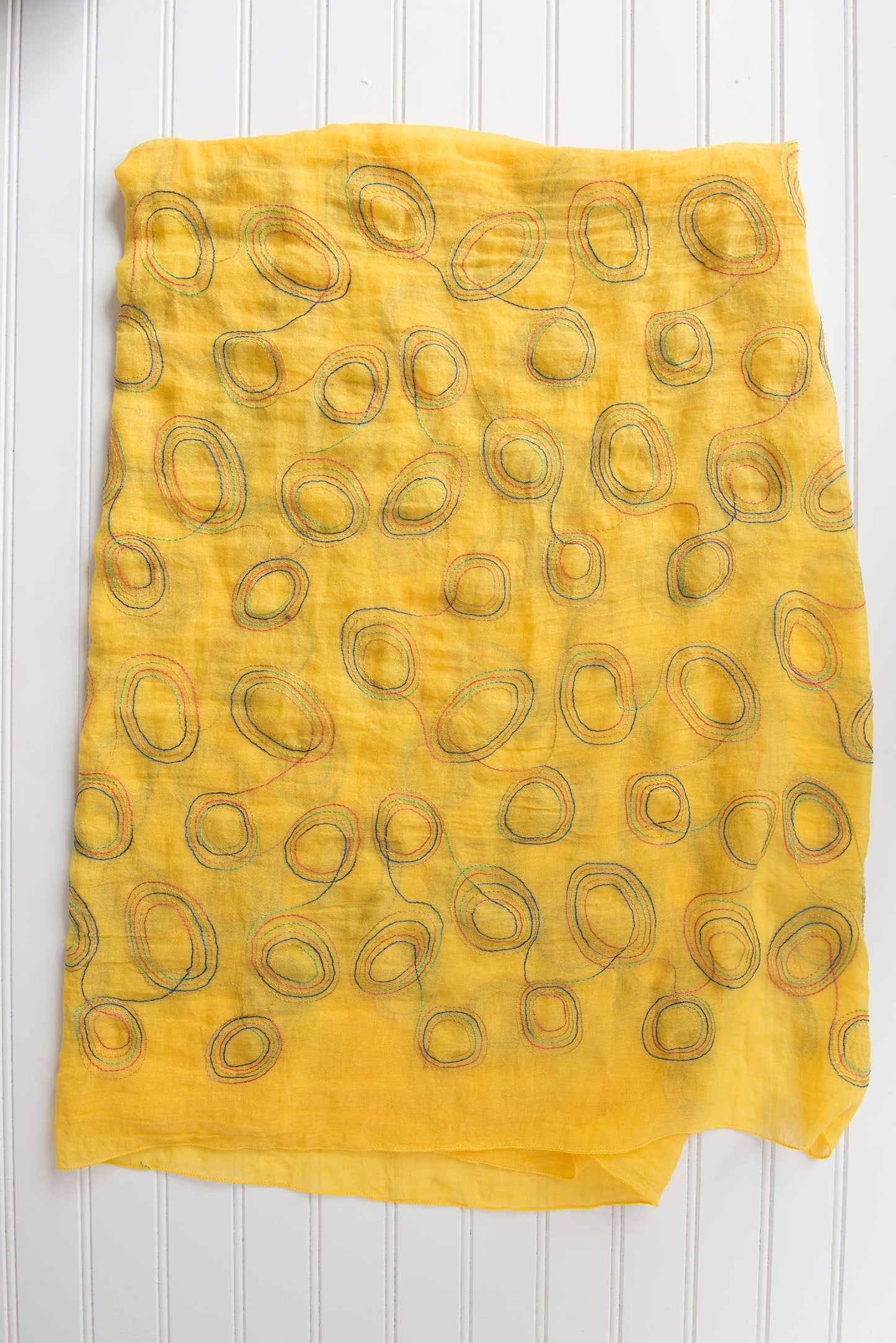 Chloe & Lex - Rainbow Embroidered Loops Scarf – Cotton Blend