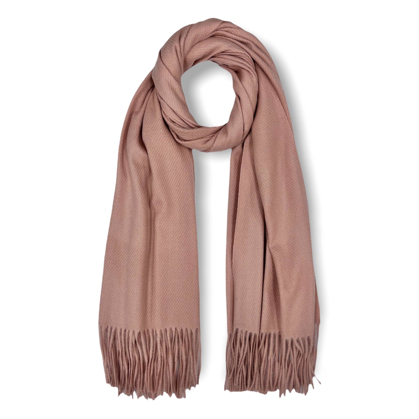 London Scarves - Plain cashmere mix ribbed winter scarf with tassel
