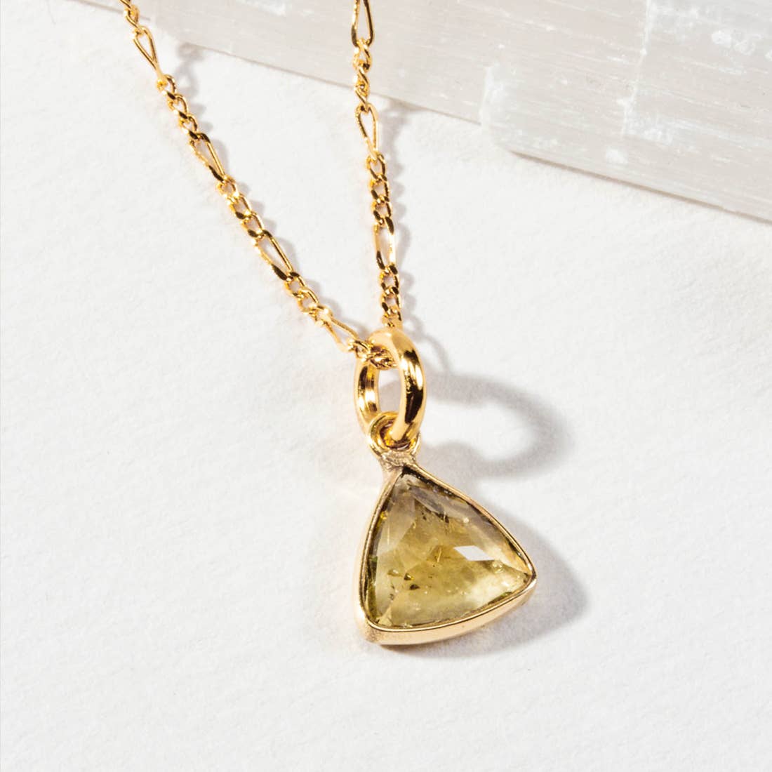 Luna Norte - Bermuda Triangle Dainty Collar Necklace- Citrine
