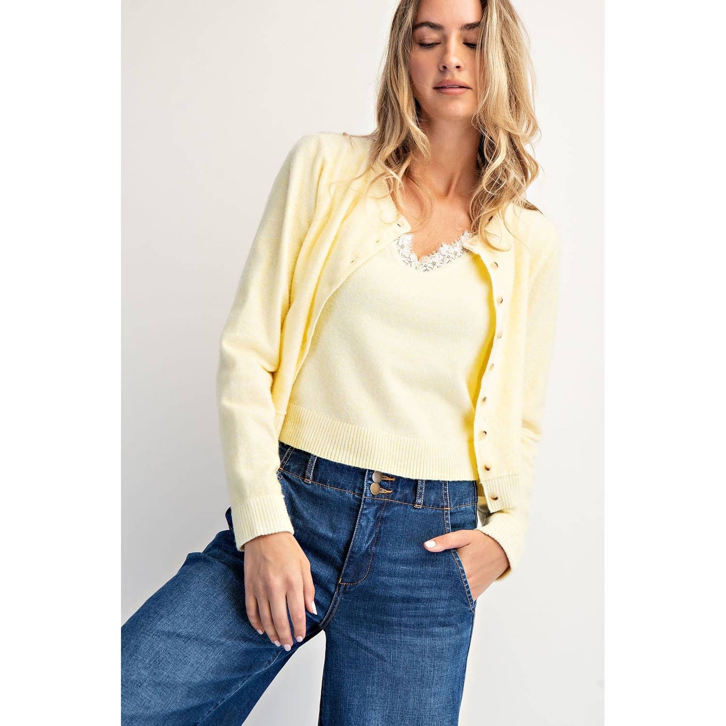 COTIERRA - SOLID CASHMERE CARDI