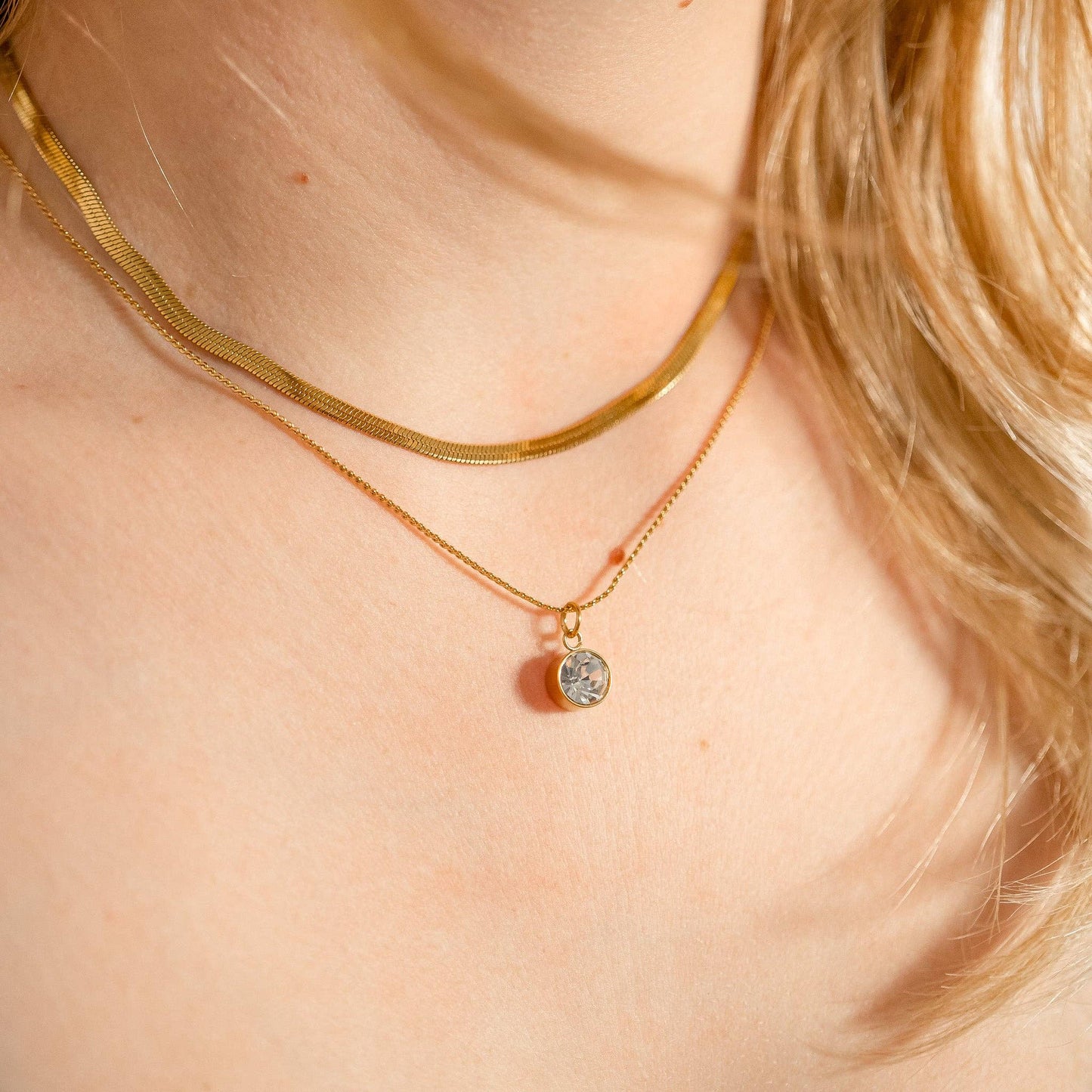 18K Gold PVD Round Birthstone Charm (8mm)