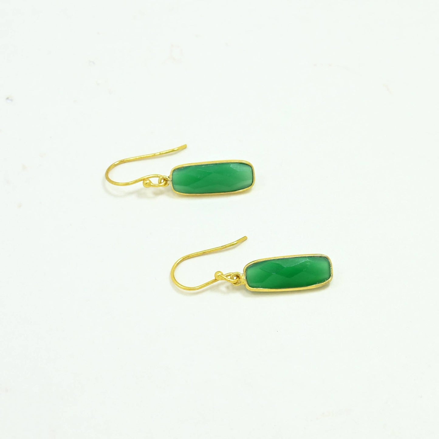Schmuckoo x Noyre Berlin - Polina Earring Gold Plated Silver 925 - Green Onyx