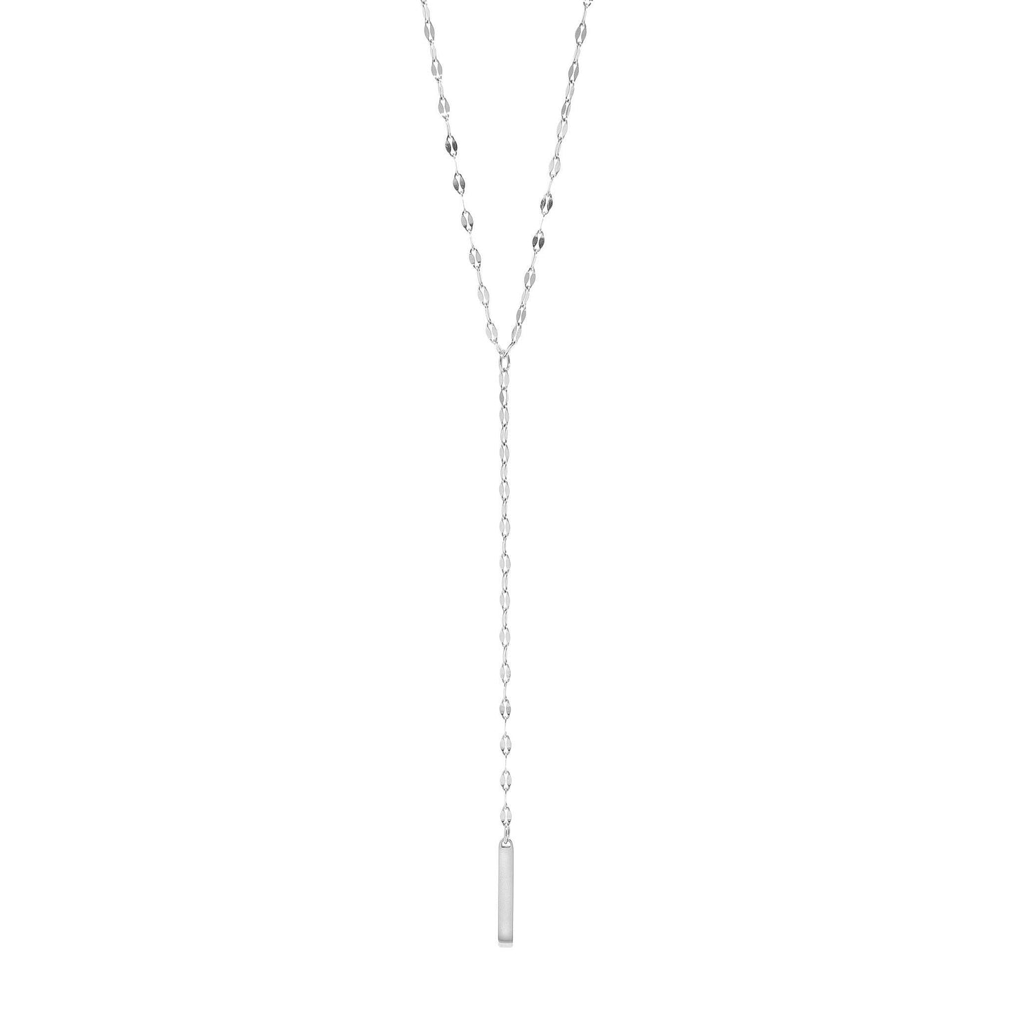 18K Gold PVD Stainless Steel Y-Shaped Blank Bar Pendant Lariat Necklace
