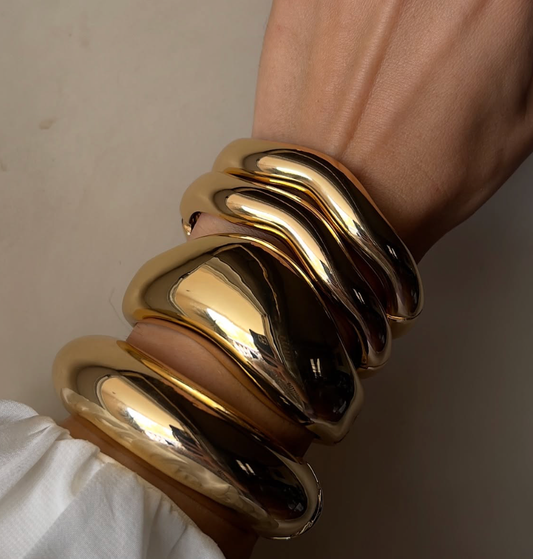 Editorial Hinge Bracelets 14K Gold PVD- Recycled 