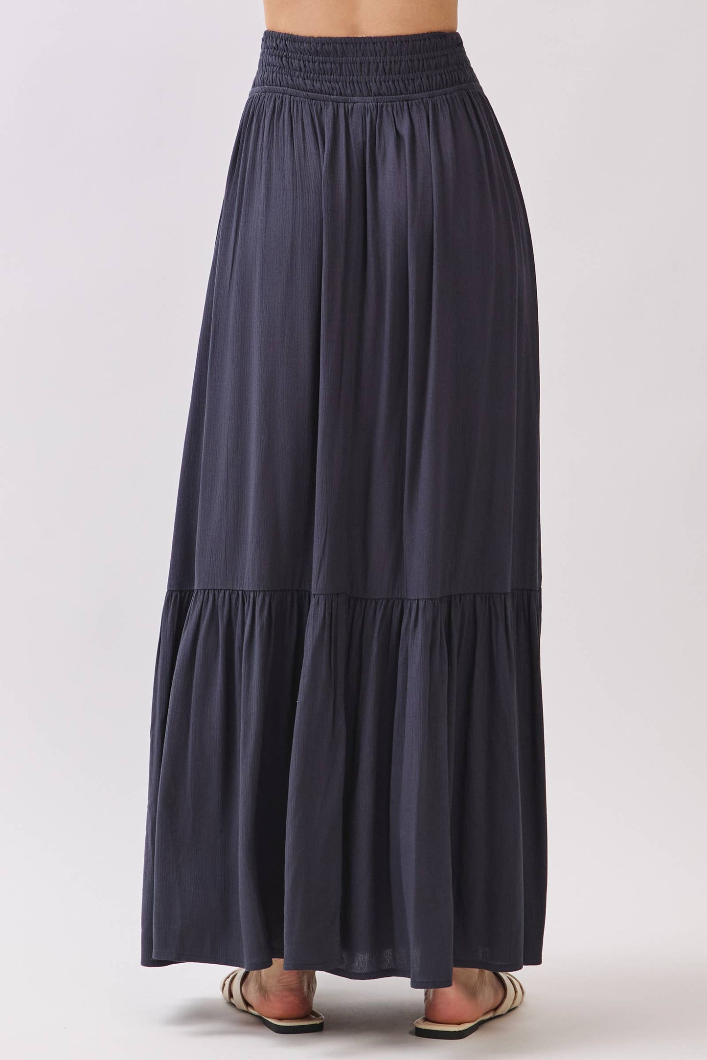 Ruffled Smocked Waist Tiered Maxi Skirt - Final Touch