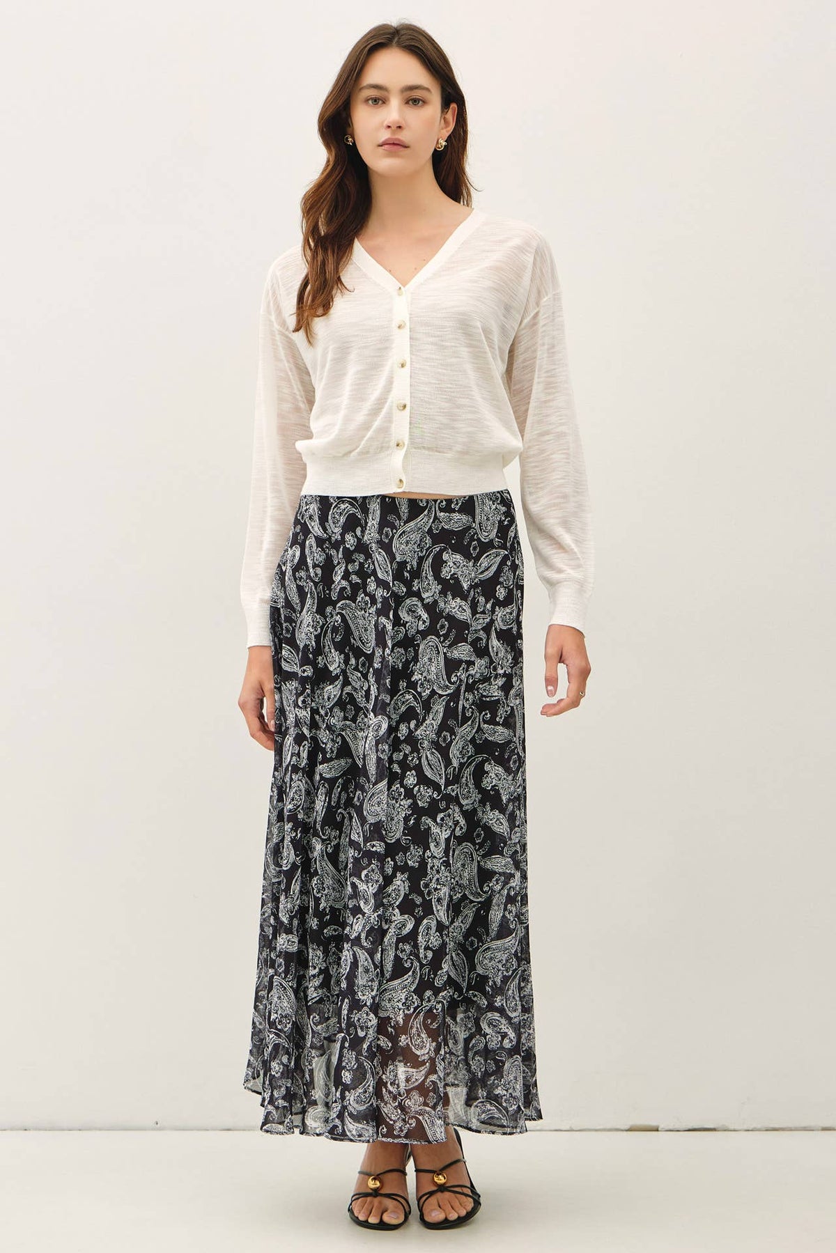 Be Cool - ULTRA FINE SLUBBED V-NECK FINE KNIT CARDIGAN
