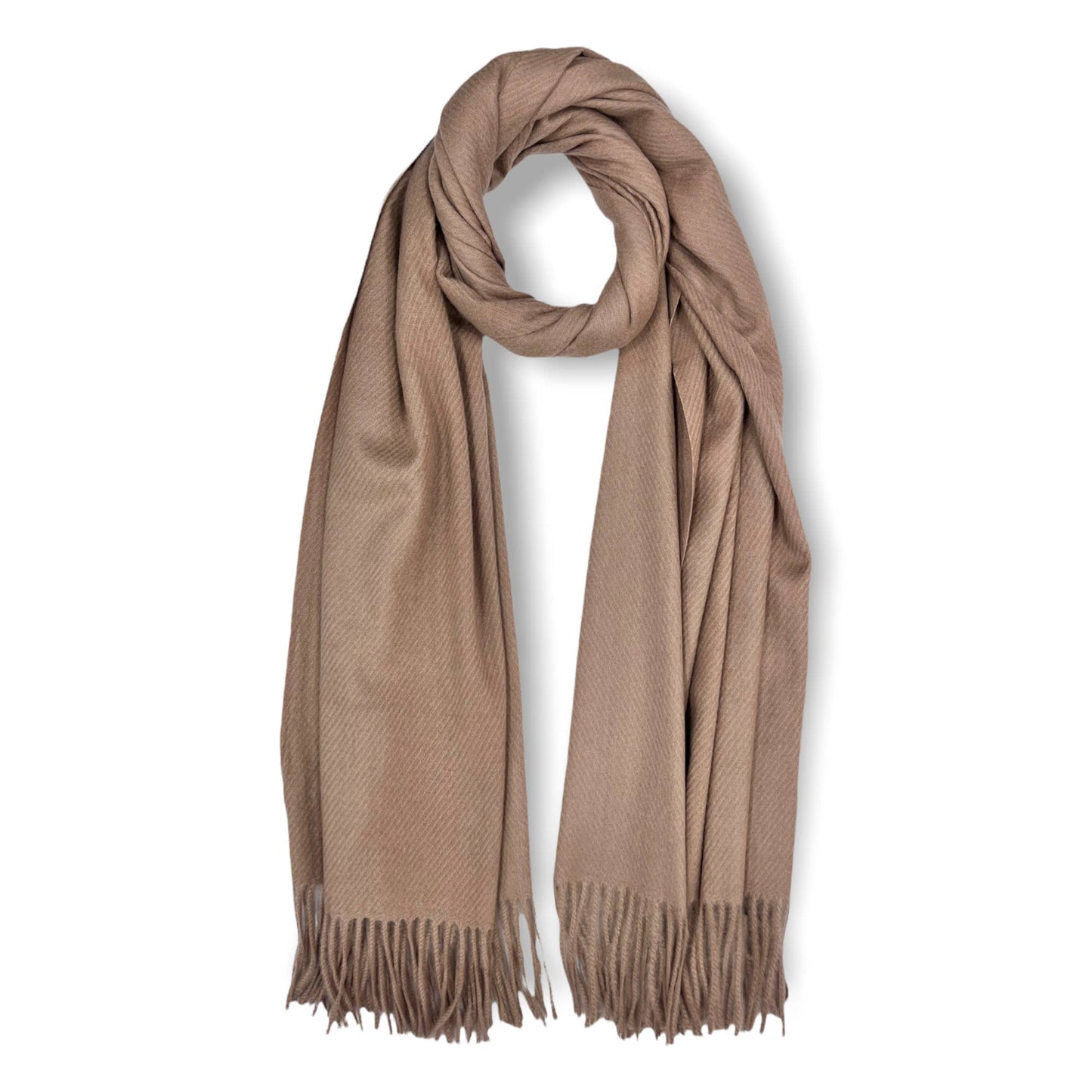 London Scarves - Plain cashmere mix ribbed winter scarf with tassel