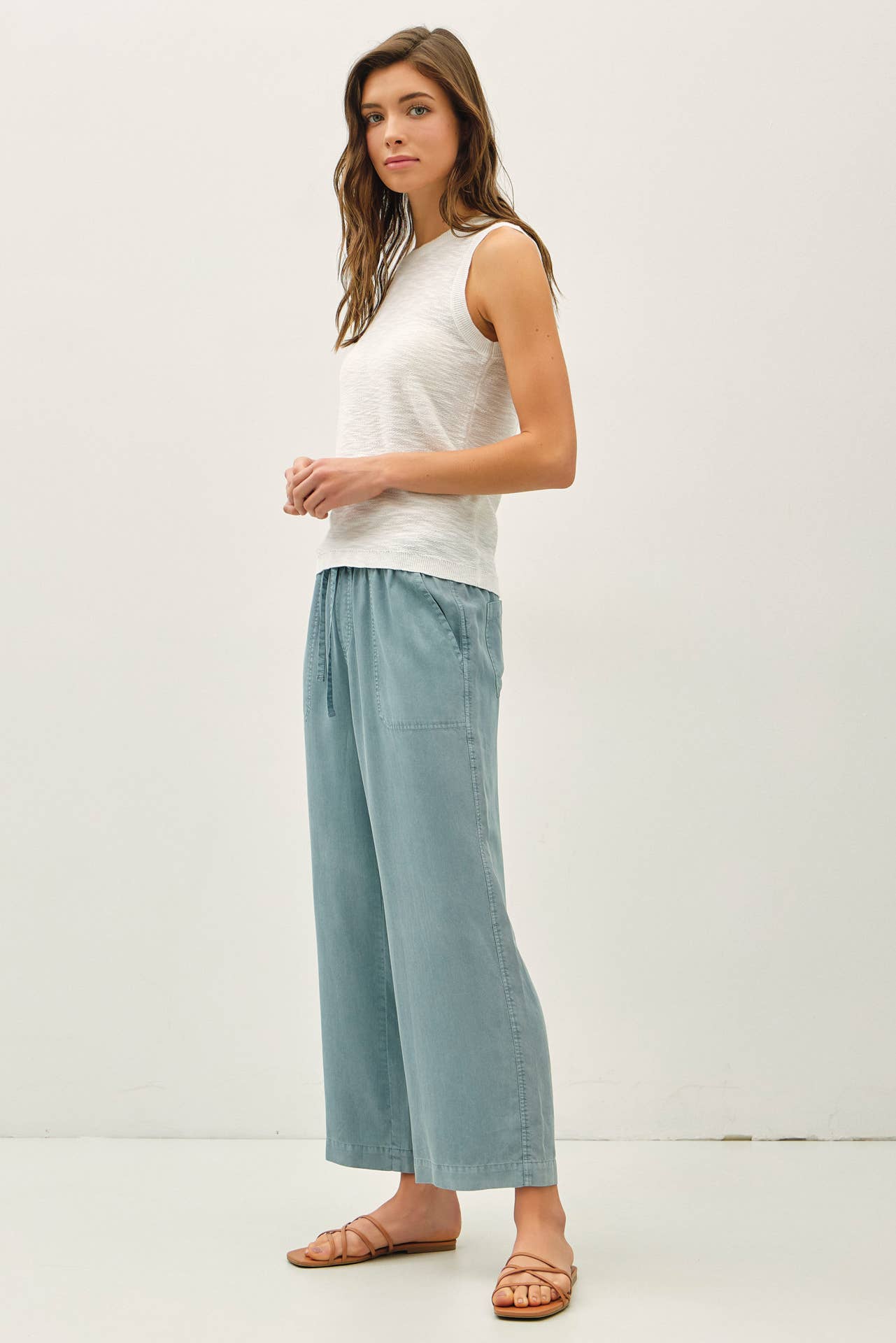Be Cool - [NEW COLOR]ROUND NECK SLEEVELESS SLUB KNIT TOP