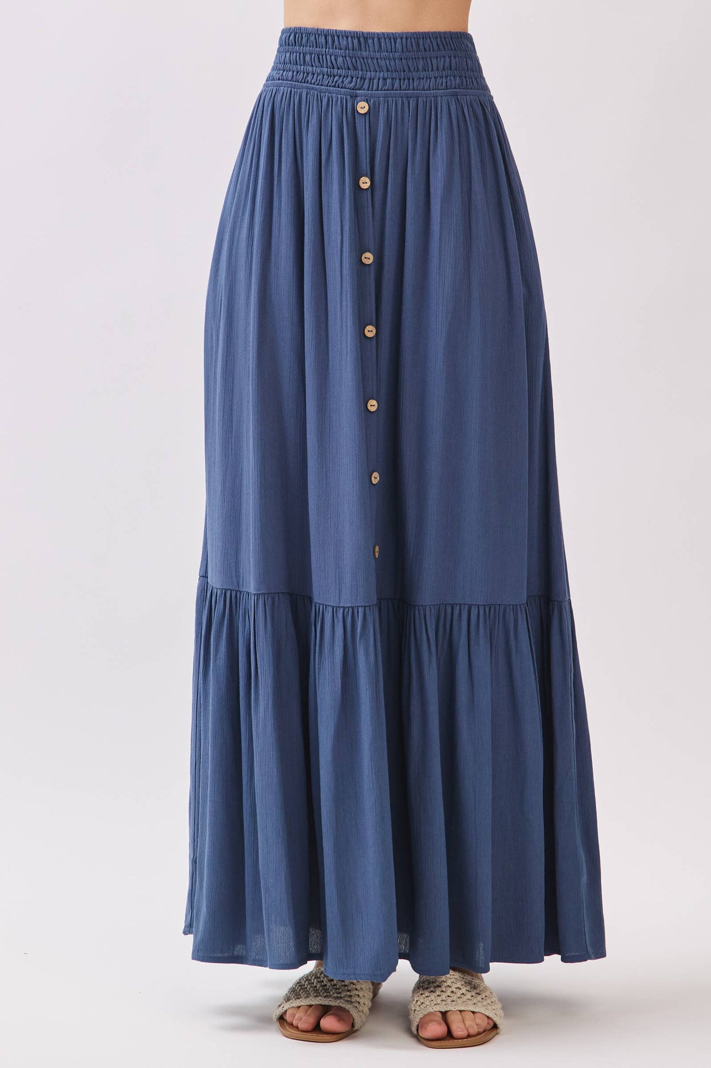 Ruffled Smocked Waist Tiered Maxi Skirt - Final Touch