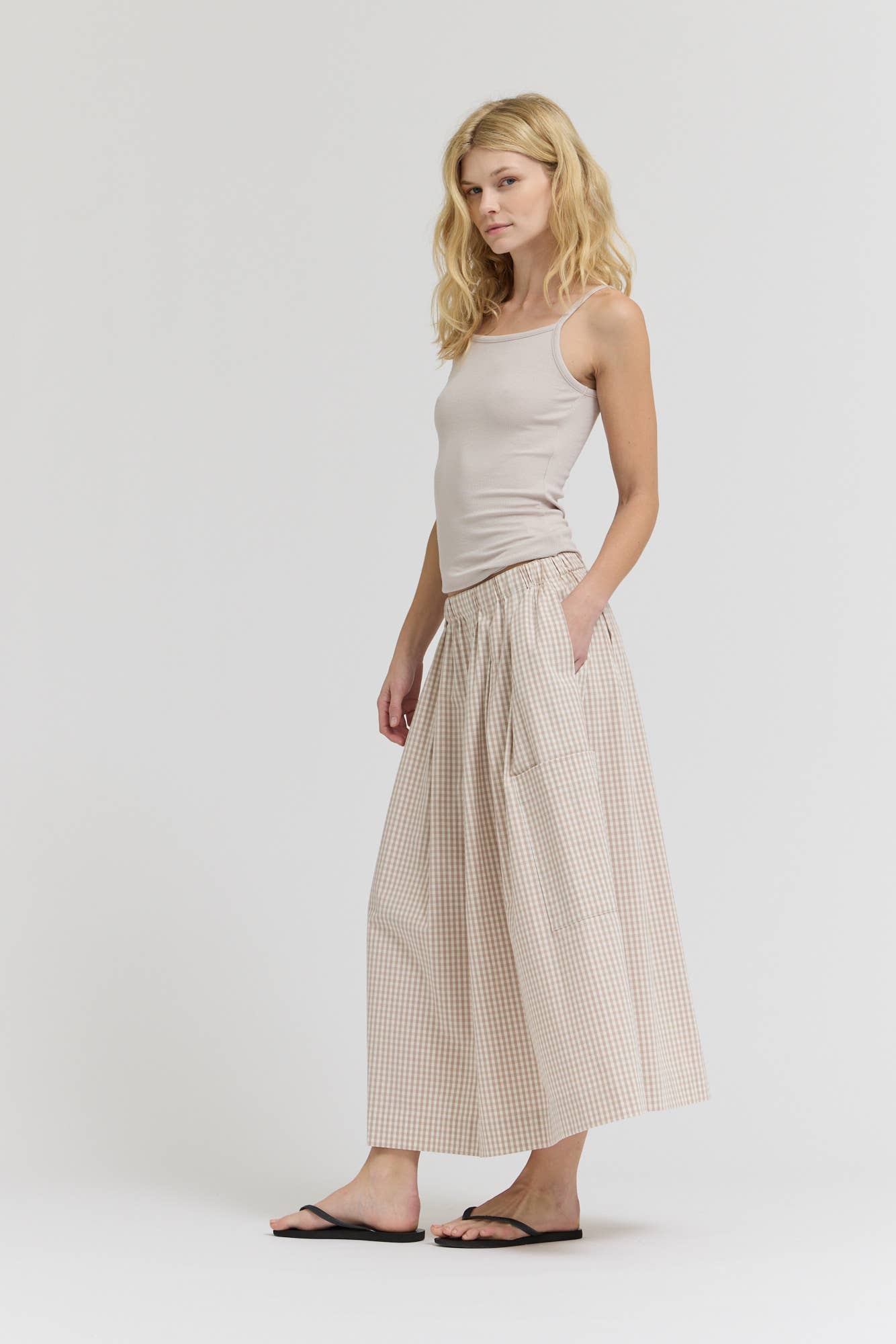 Grade & Gather - 50902RG - PLEAT WAIST GIGNHAM SKIRT