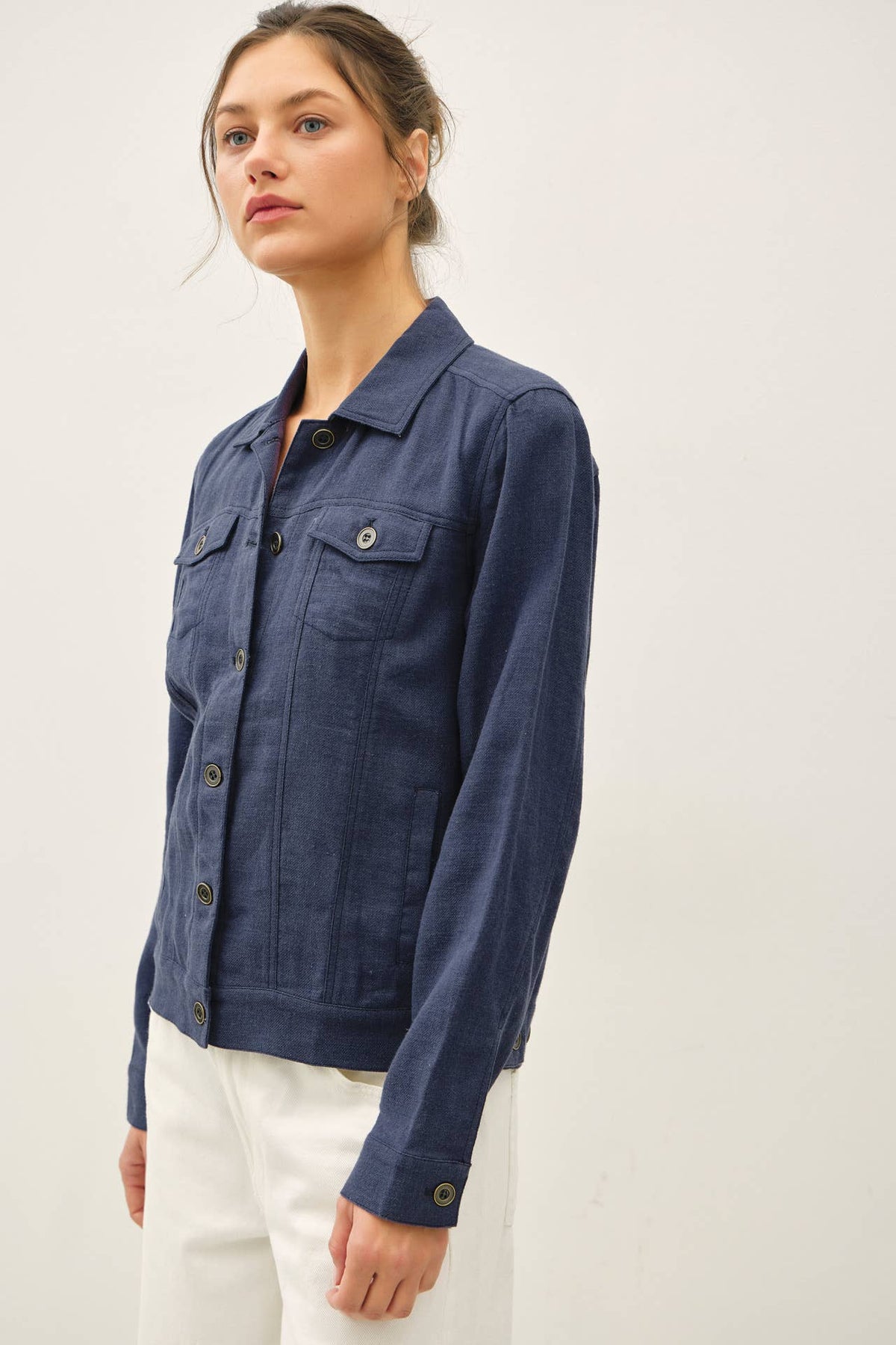 Be Cool - LIGHTWEIGHT LINEN BLEND BUTTONED JACKET