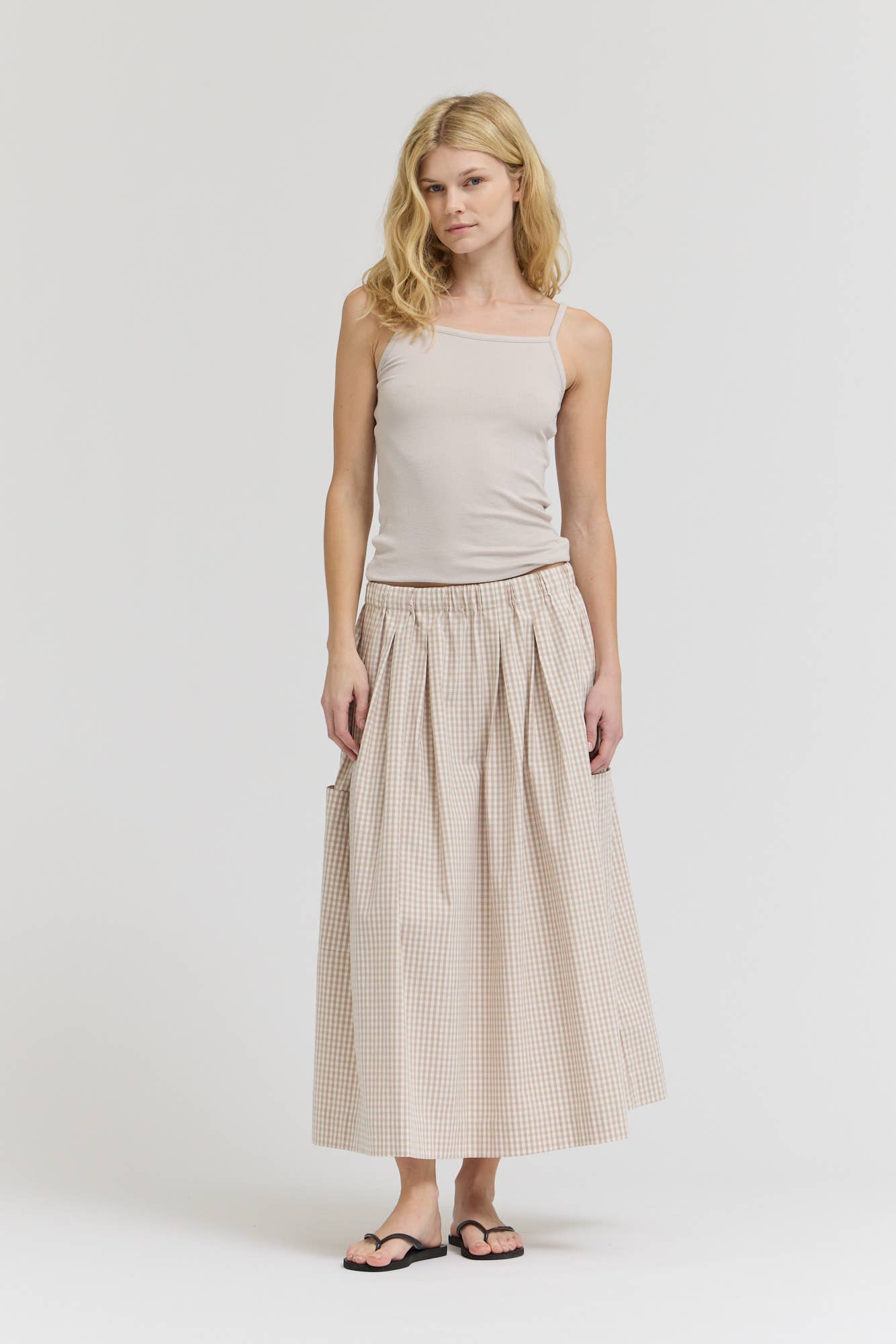Grade & Gather - 50902RG - PLEAT WAIST GIGNHAM SKIRT