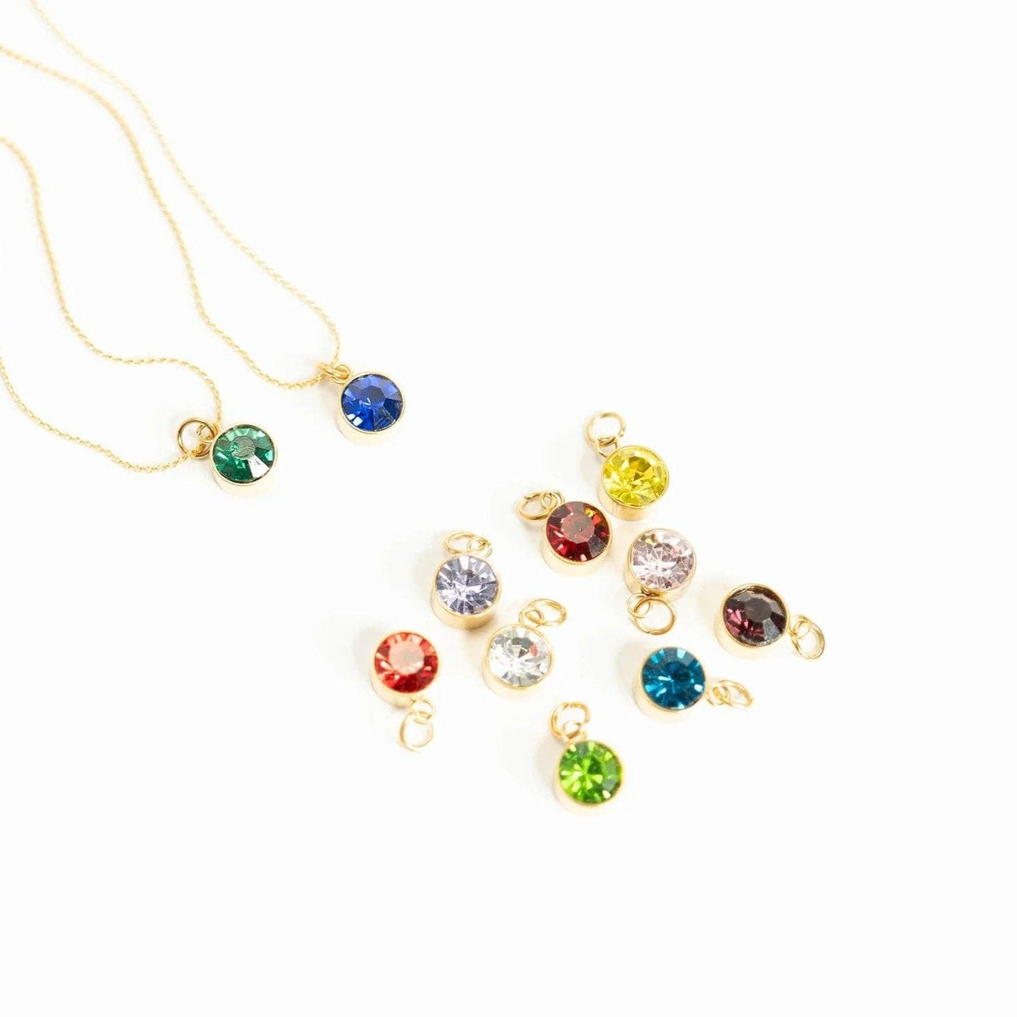 18K Gold PVD Round Birthstone Charm (8mm)