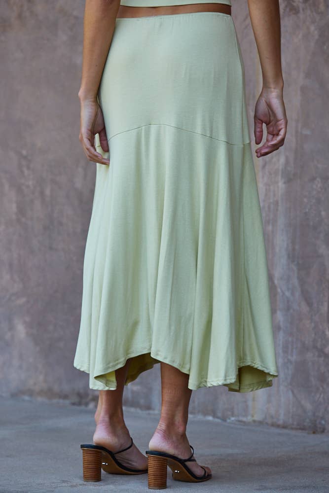 Knit Viscose Spandex Midi Skirt - By together