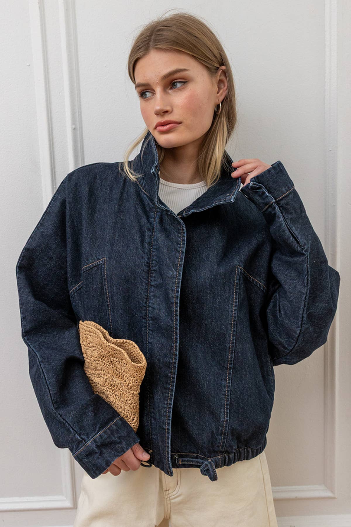RAISONNEL - High Neck Waist Denim Jacket - RJ1120