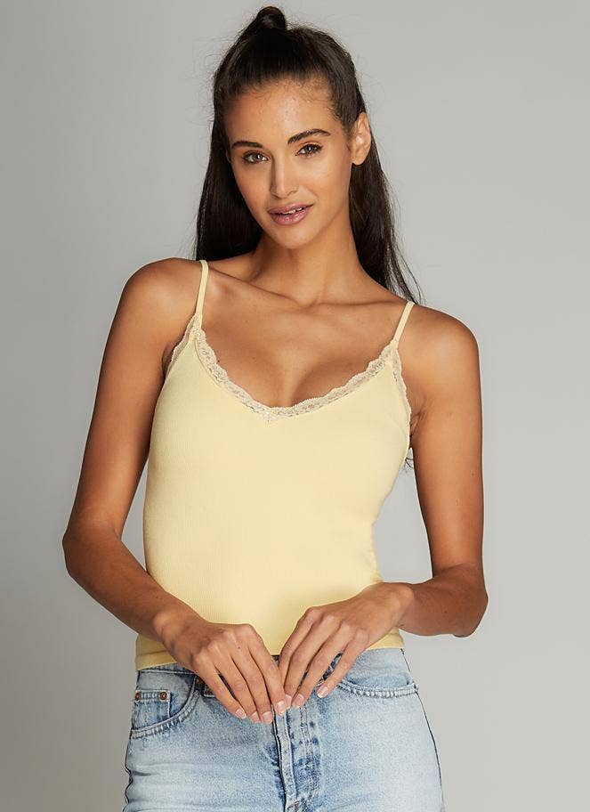 Bamboo Tank W/Lace Trim - C'est Moi