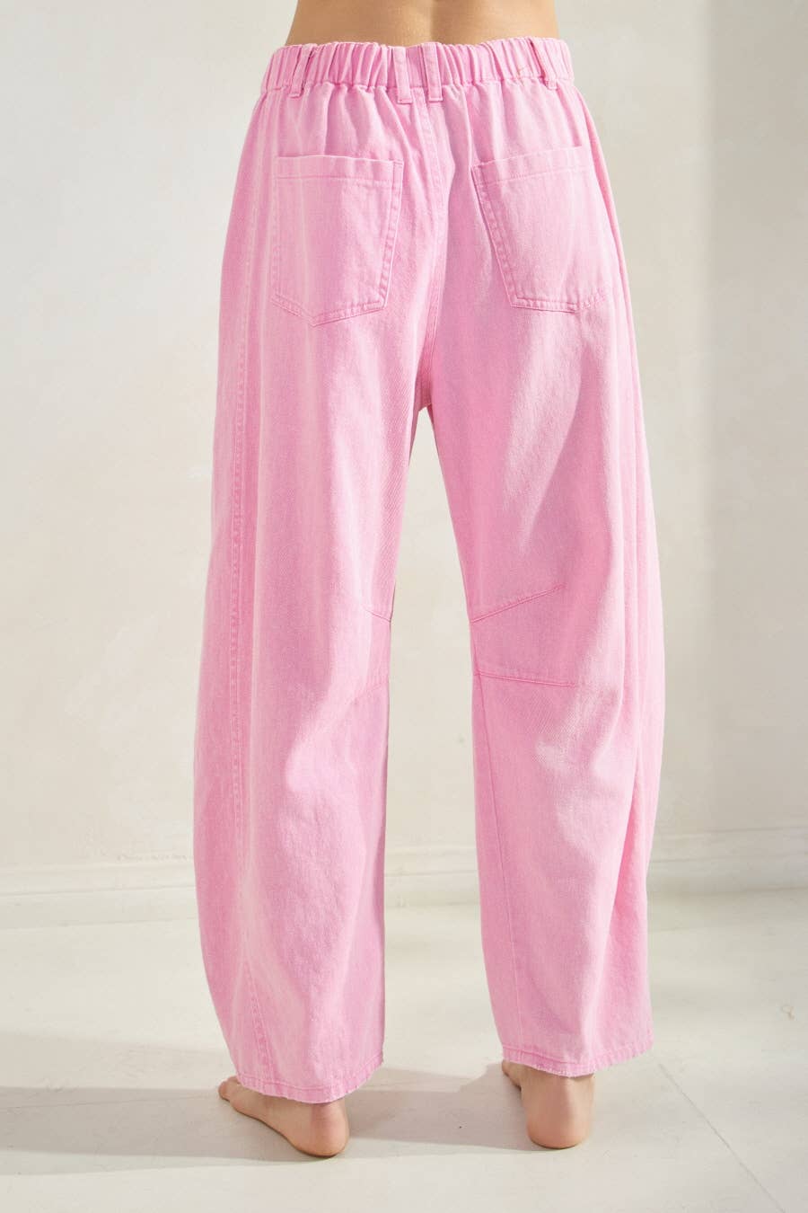 Oddi - Acid Washed Colored Barrel Denim Pants