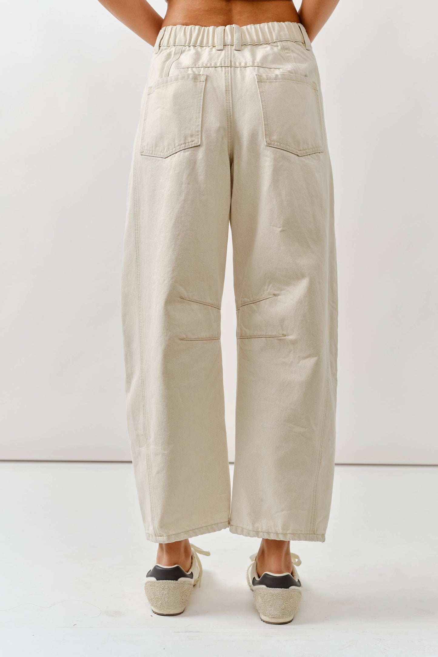 Aaron & Amber - AJP5114 EMBROIDERED DETAIL COTTON BARREL PANTS