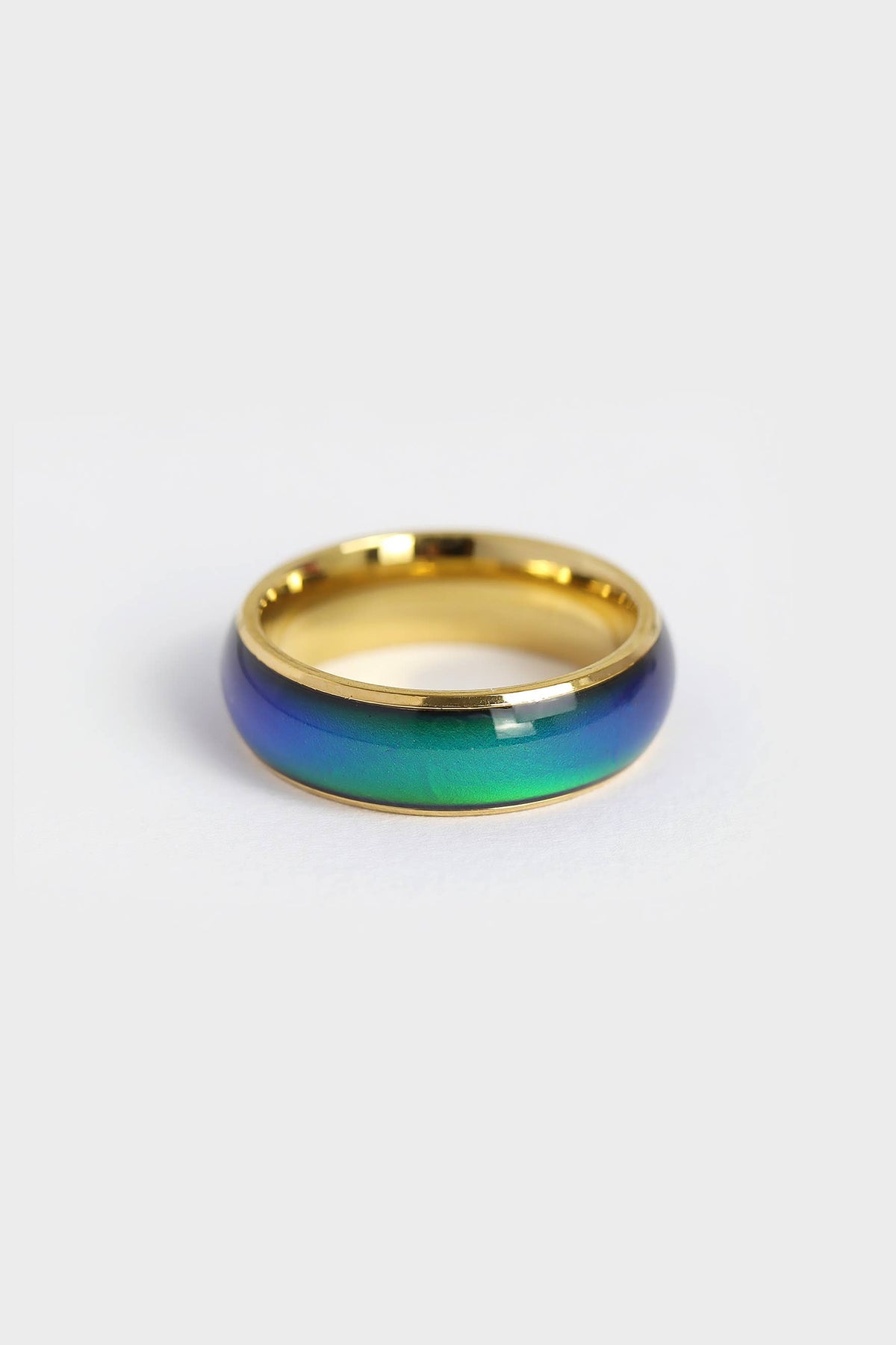 18k Gold PVD Coated Mood Band Stainless Steel Ring - WJW