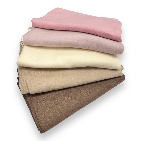 London Scarves - Classic Plain Cashmere Blend with Tassels
