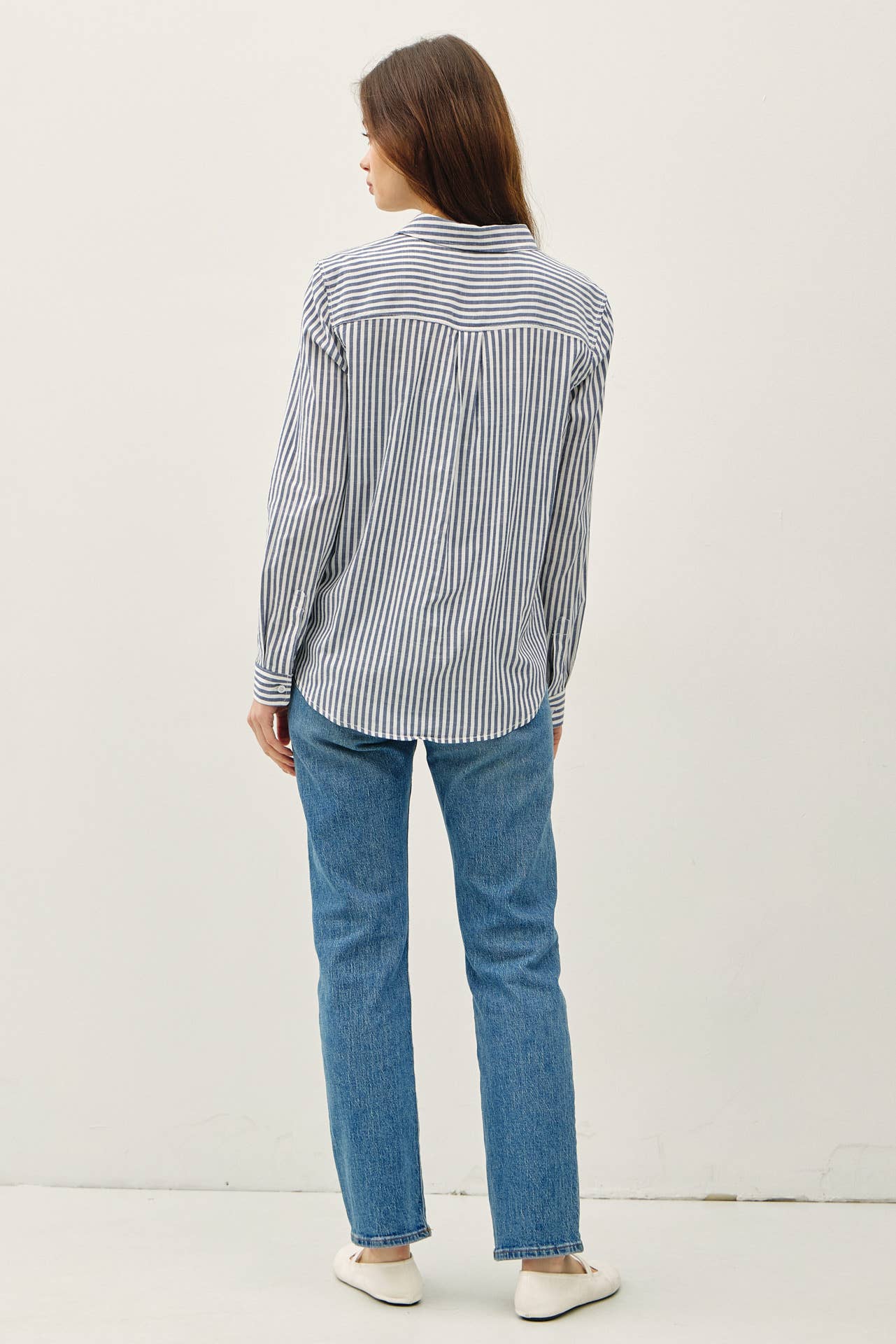 Be Cool - STRIPED LONG SLEEVE COLLARED BUTTON UP SHIRTS