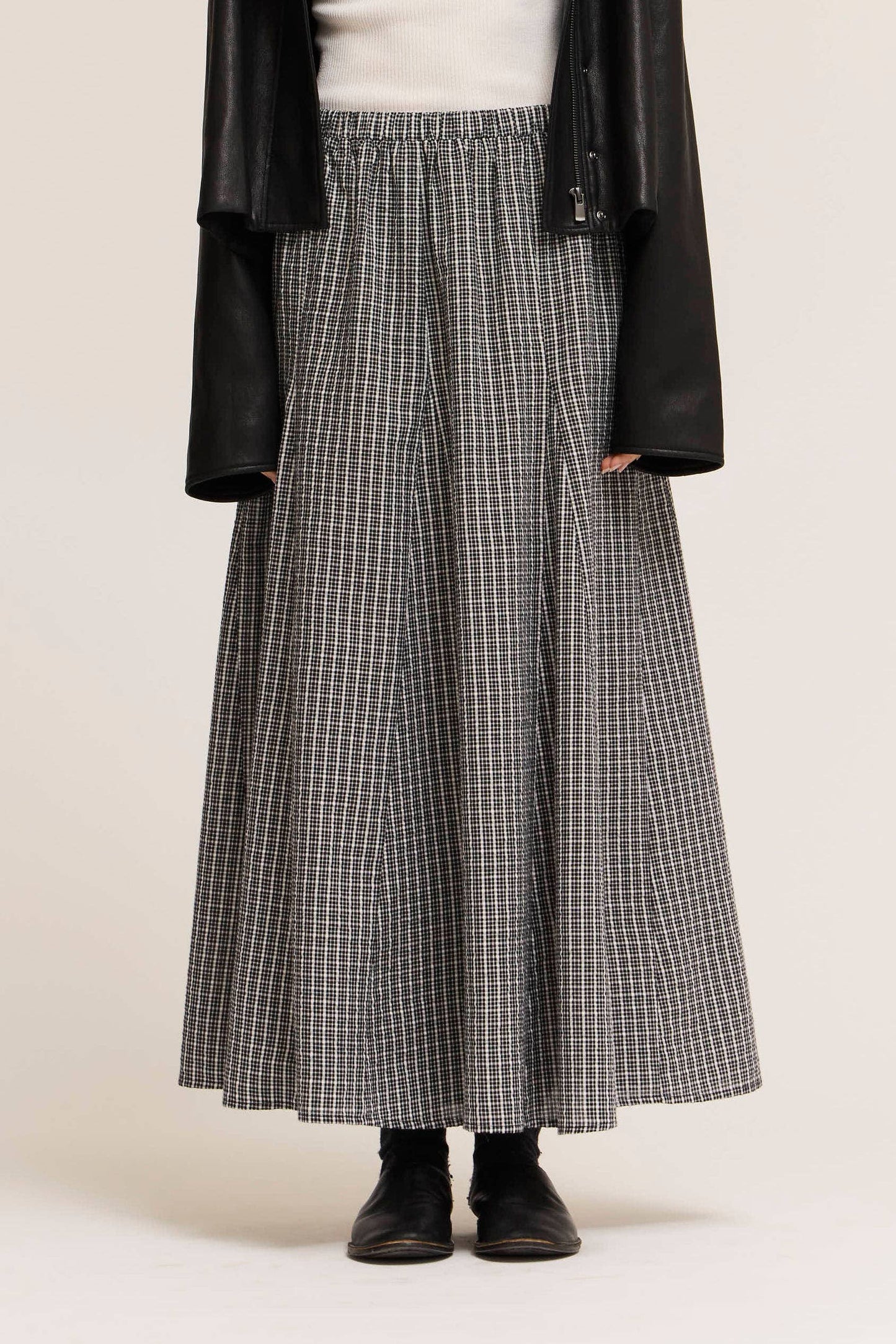 Grade & Gather - 50914 - PLAID PANEL SKIRT