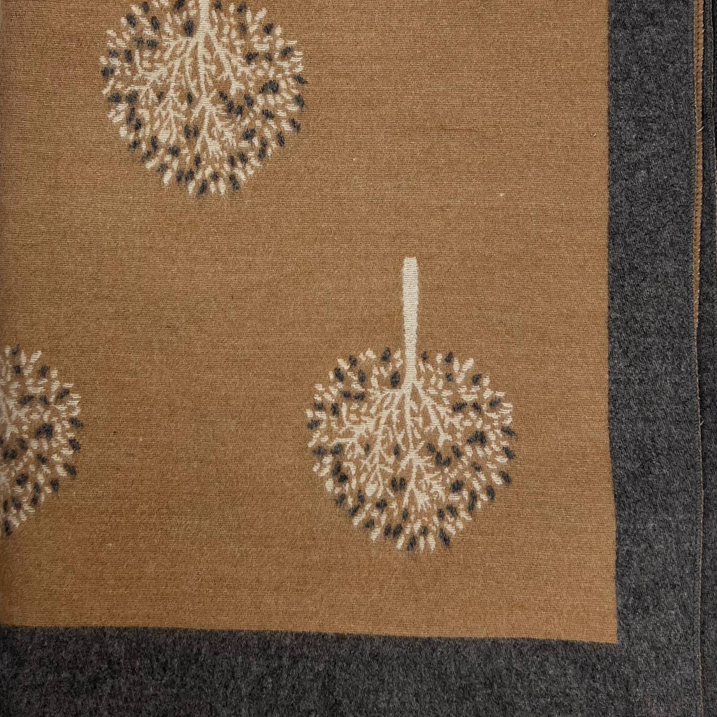 London Scarves - Tree Print With Border Cashmere Mix 2 Tone Reversible