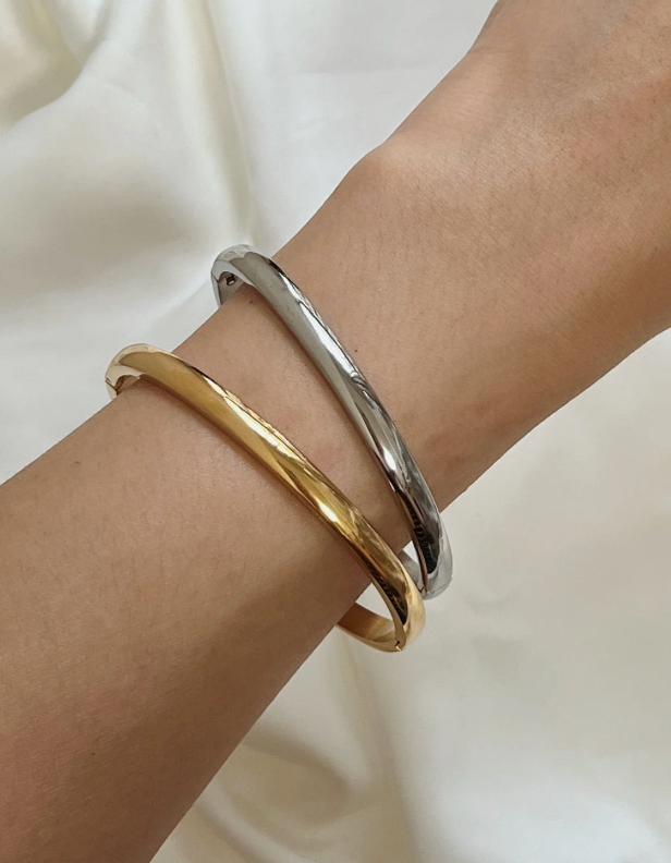 Sofia-Hinge Bangle 14K Gold  Waterproof- PVD plated