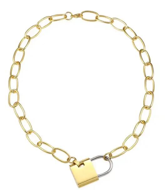 New Metal Mixed Lock Necklace