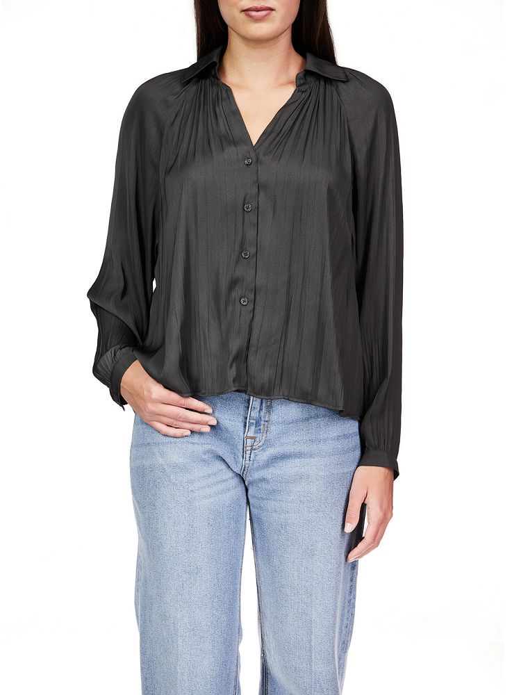 CASUALLY CUTE SATEEN BLOUSE
